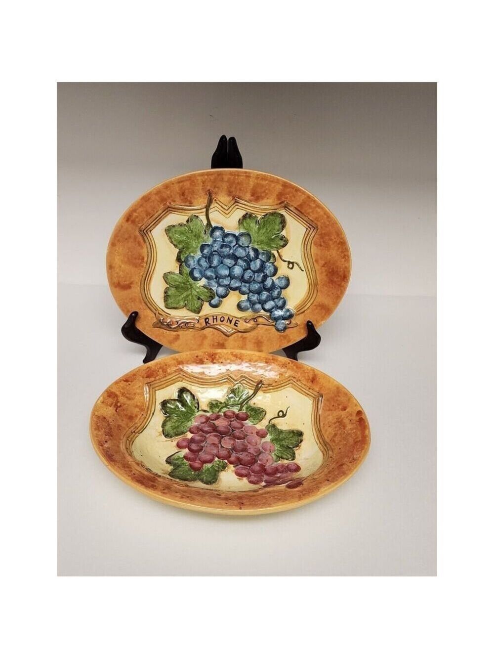 Certified International~Grapes Decorative Serving Plate And Bowl Susan Winget